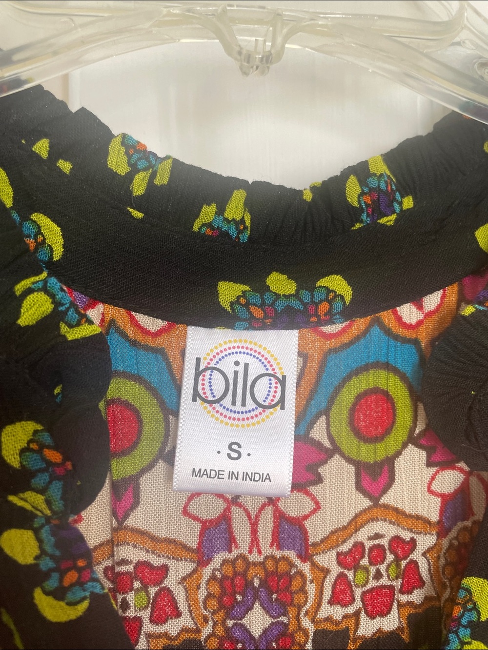 Bila Multicolor Sleeveless V-Neck Maxi Dress - Black Trim - Picture 3 of 3